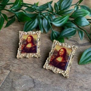 Mona Lisa painting earrings